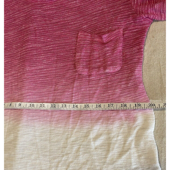 Z by Zobha Pullover Top Womens XL / 2XL Pink & White Ombre wBack Cut Out Blouse - Picture 8 of 11